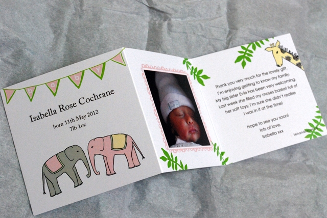 Jungle Baby Photo Thank You Card