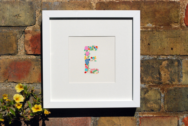 From the illustrated Alphabet hand-painted letter E